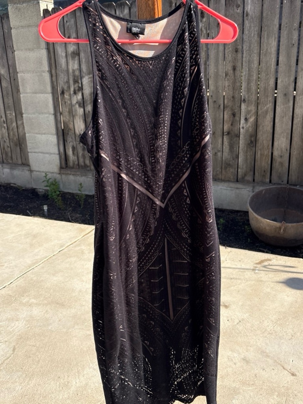 Westbound Black Patterned Sleeveless Midi Dress